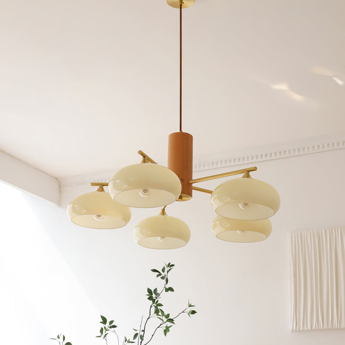 Quenelfern Glass Chandelier-Moonnatur