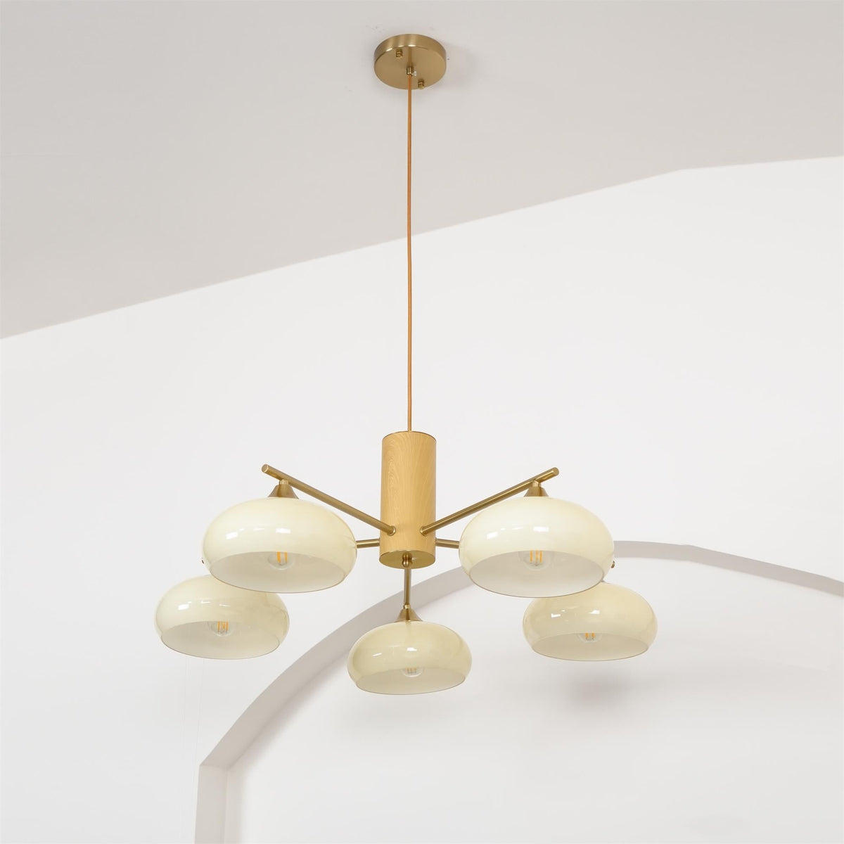 Quenelfern Glass Chandelier-Moonnatur