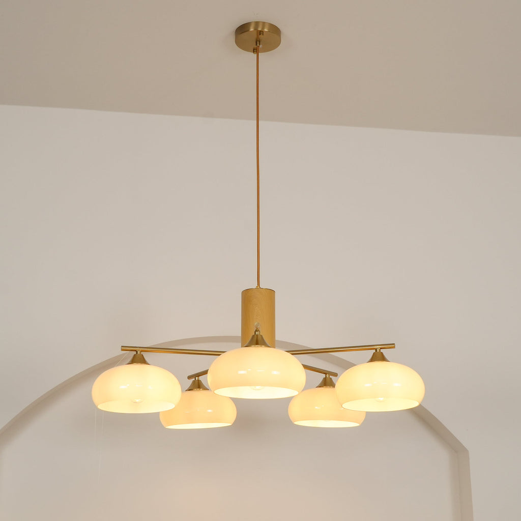 Quenelfern Glass Chandelier-Moonnatur