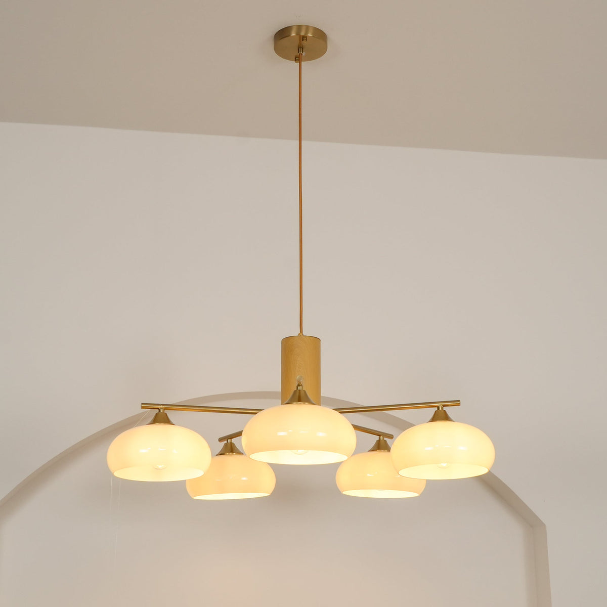 Quenelfern Glass Chandelier-Moonnatur