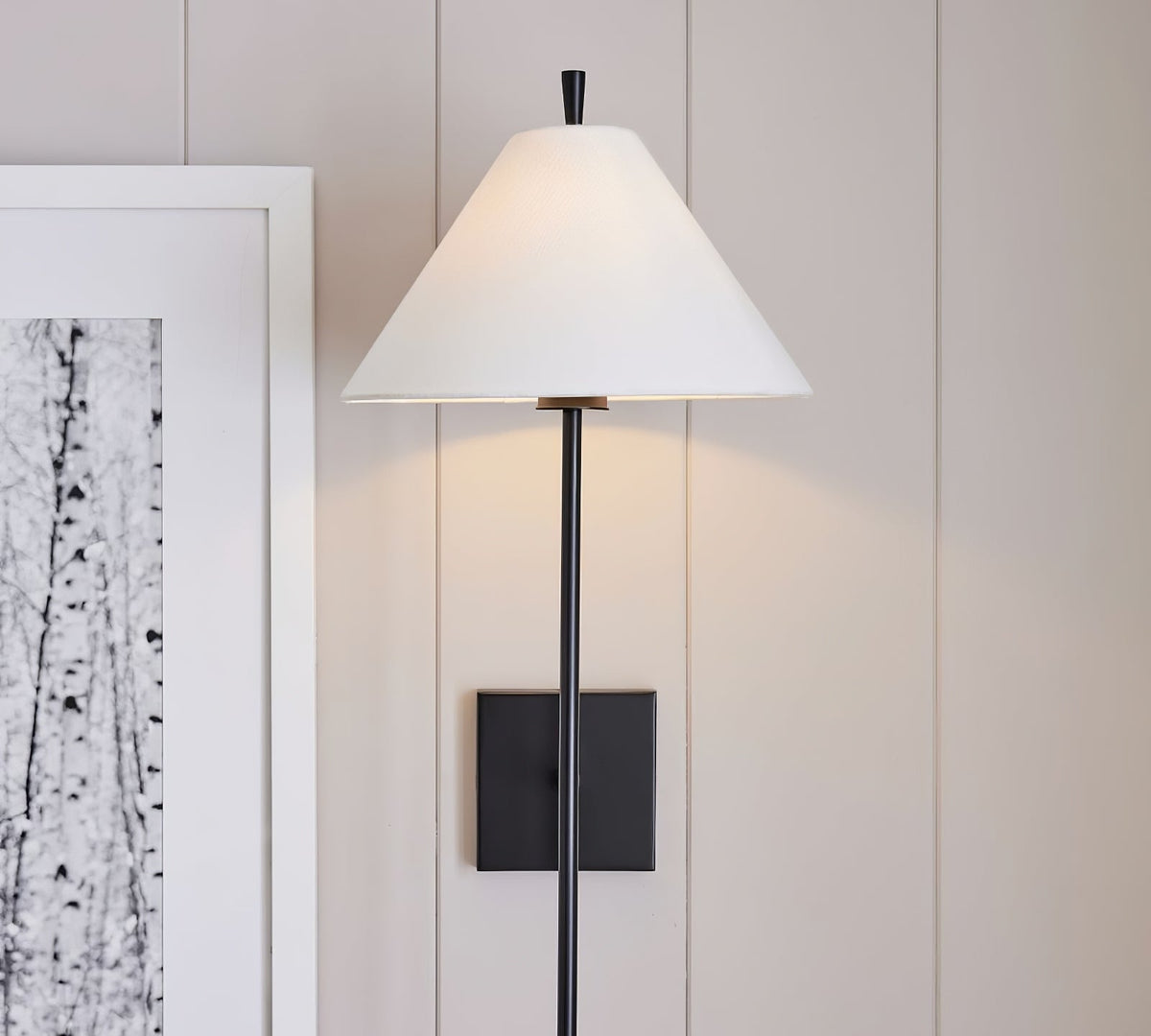 Oakenara Fabric Wall Light-Moonnatur