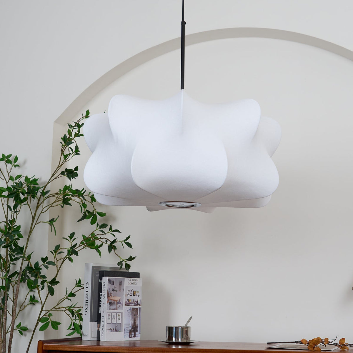 Beldenara Mulberry Silk Pendant Light-Moonnatur