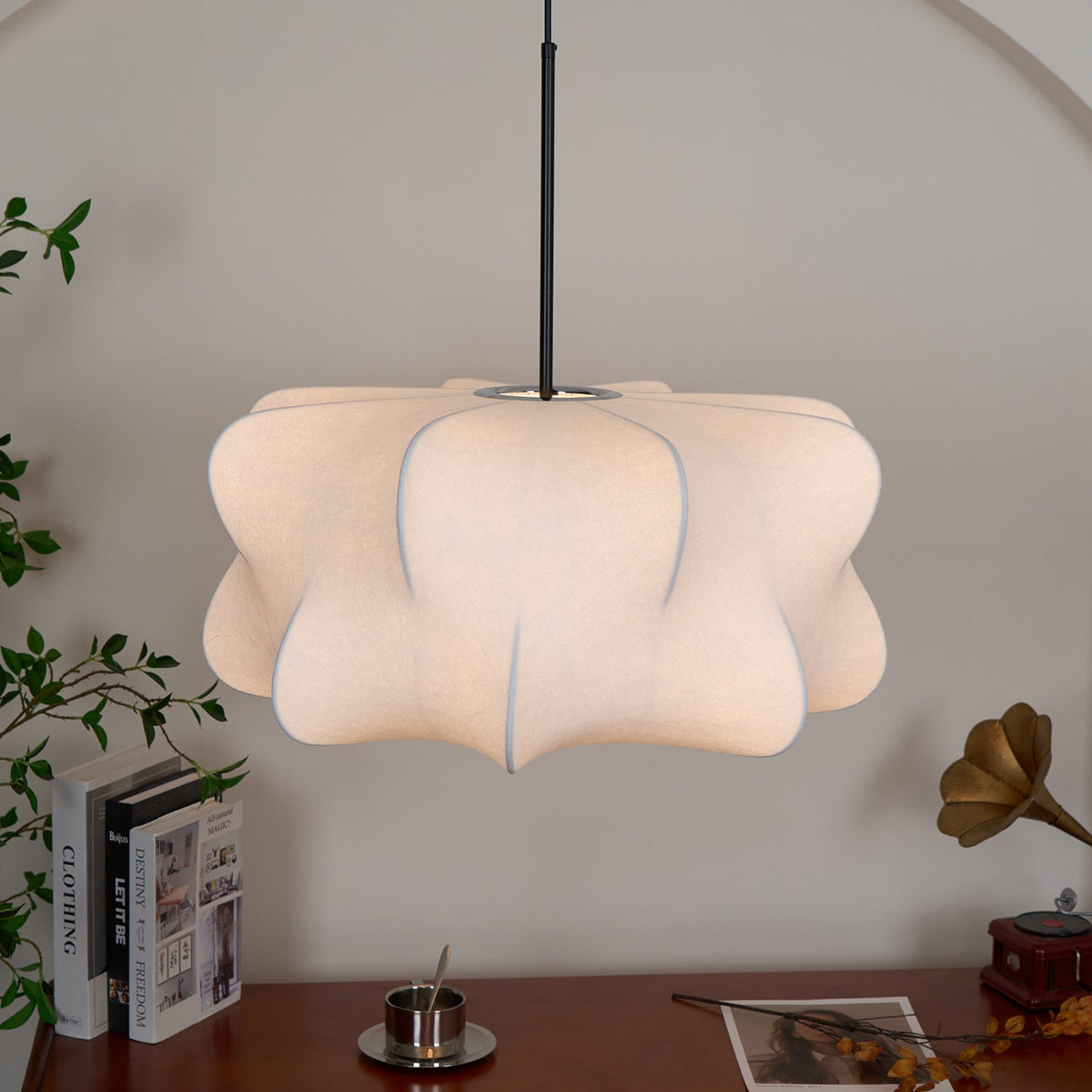 Beldenara Mulberry Silk Pendant Light-Moonnatur