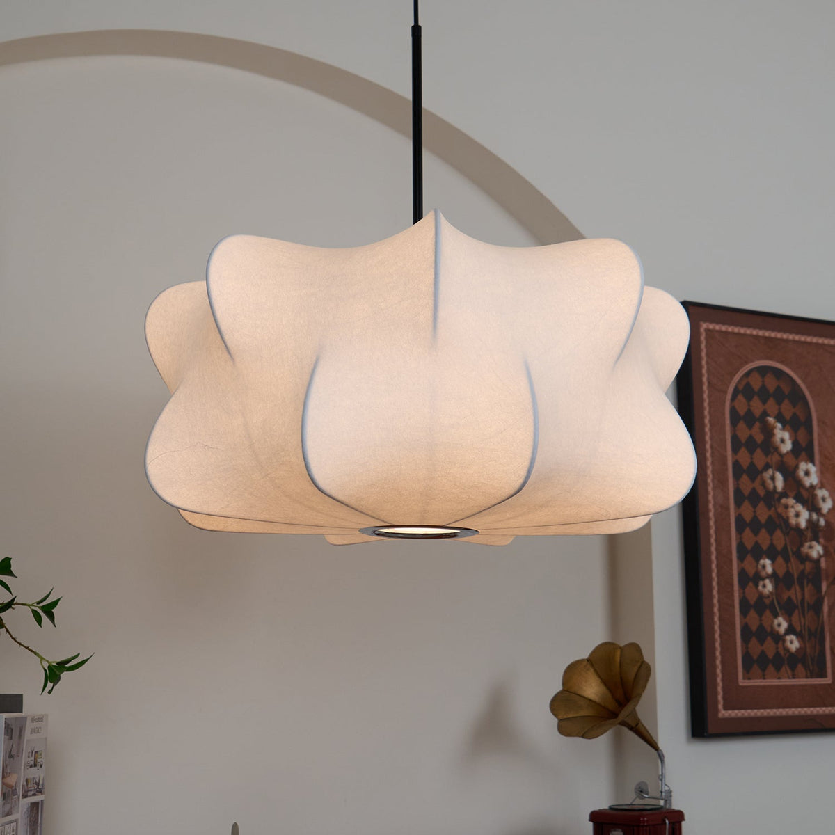 Beldenara Mulberry Silk Pendant Light-Moonnatur