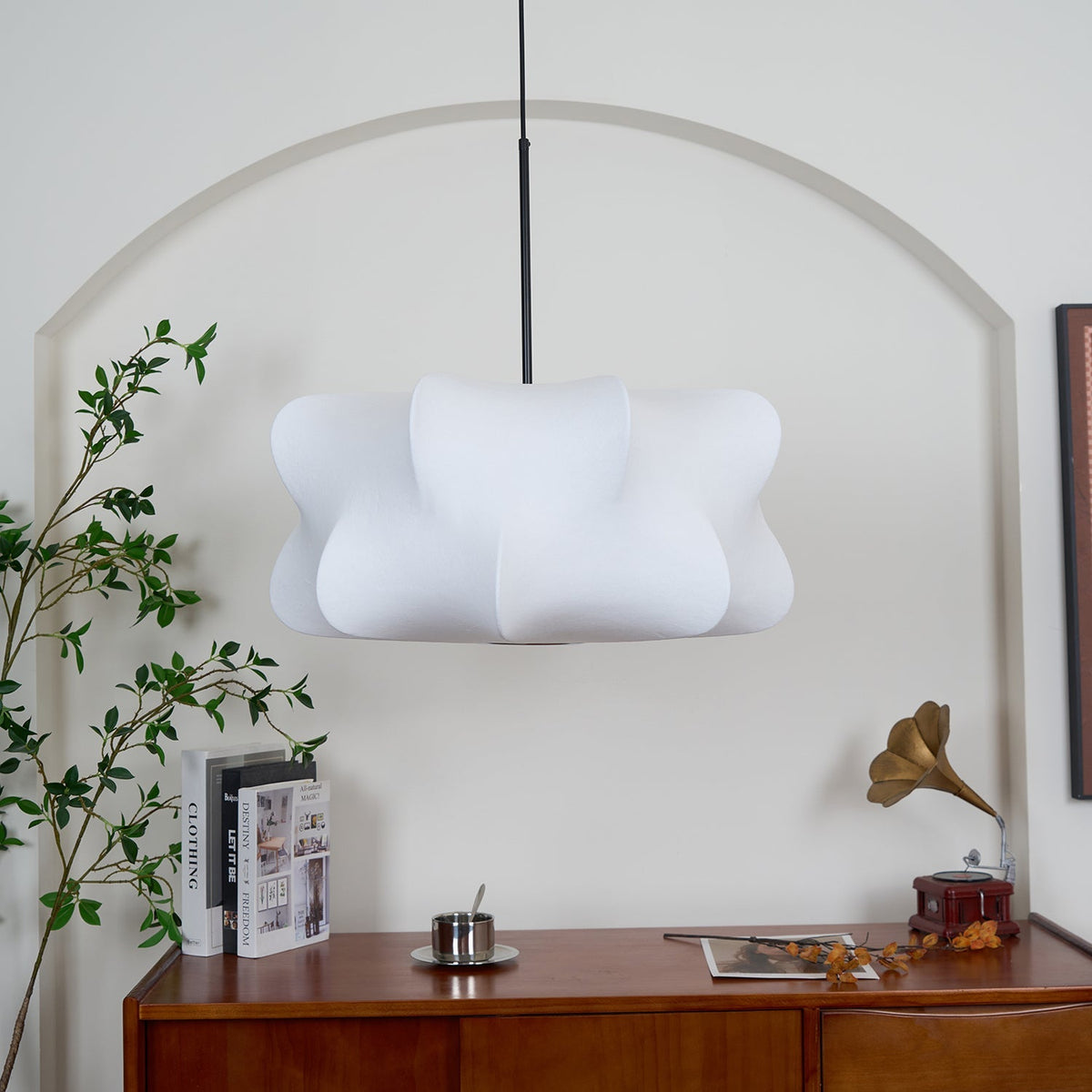 Beldenara Mulberry Silk Pendant Light-Moonnatur