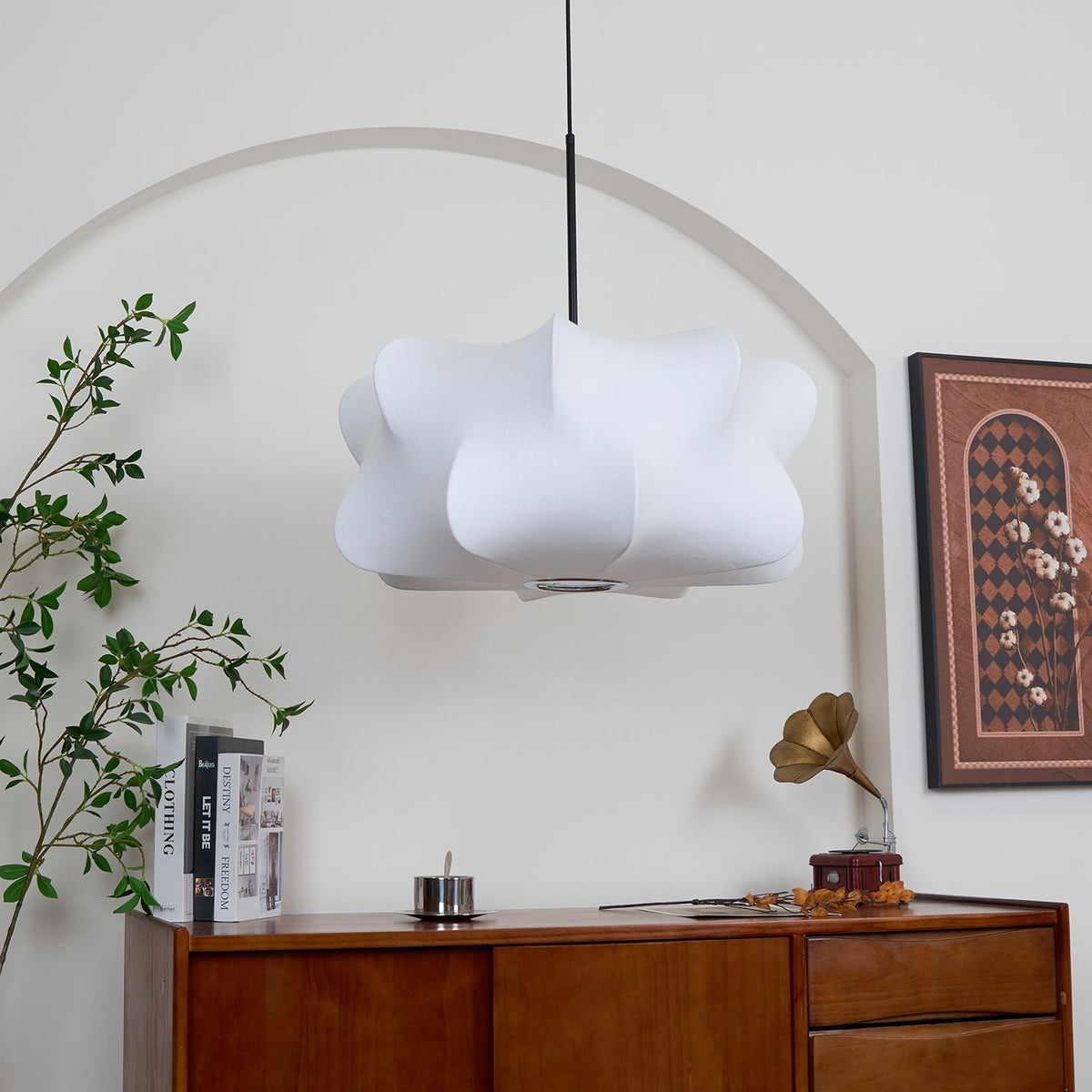Beldenara Mulberry Silk Pendant Light-Moonnatur