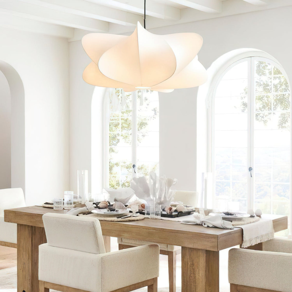 Beldenara Mulberry Silk Pendant Light-Moonnatur