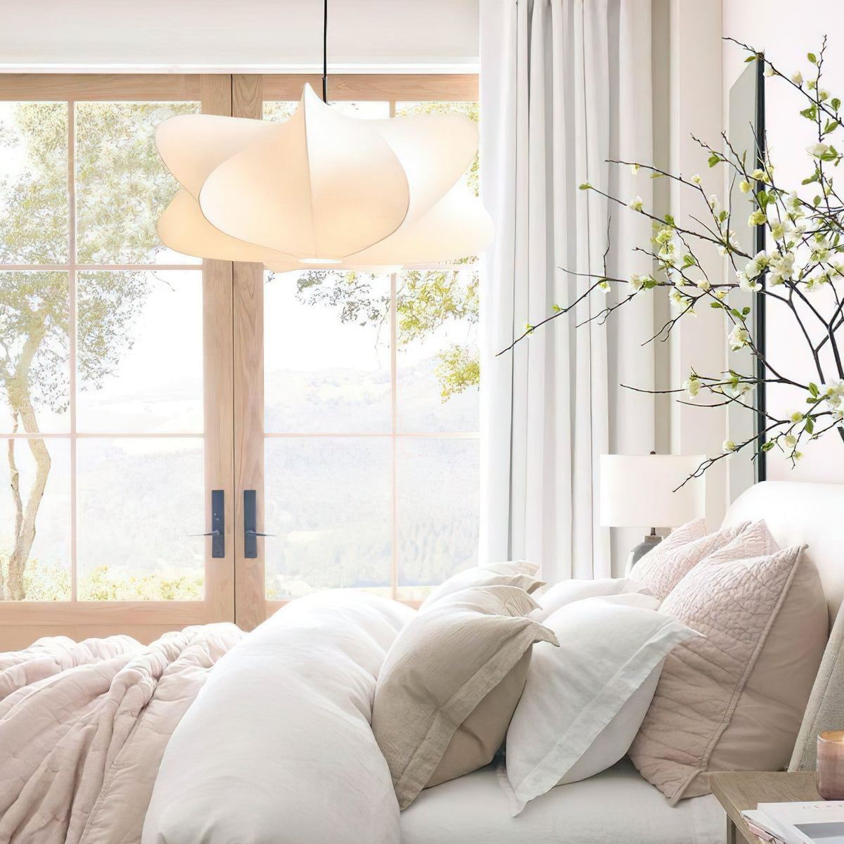 Beldenara Mulberry Silk Pendant Light-Moonnatur
