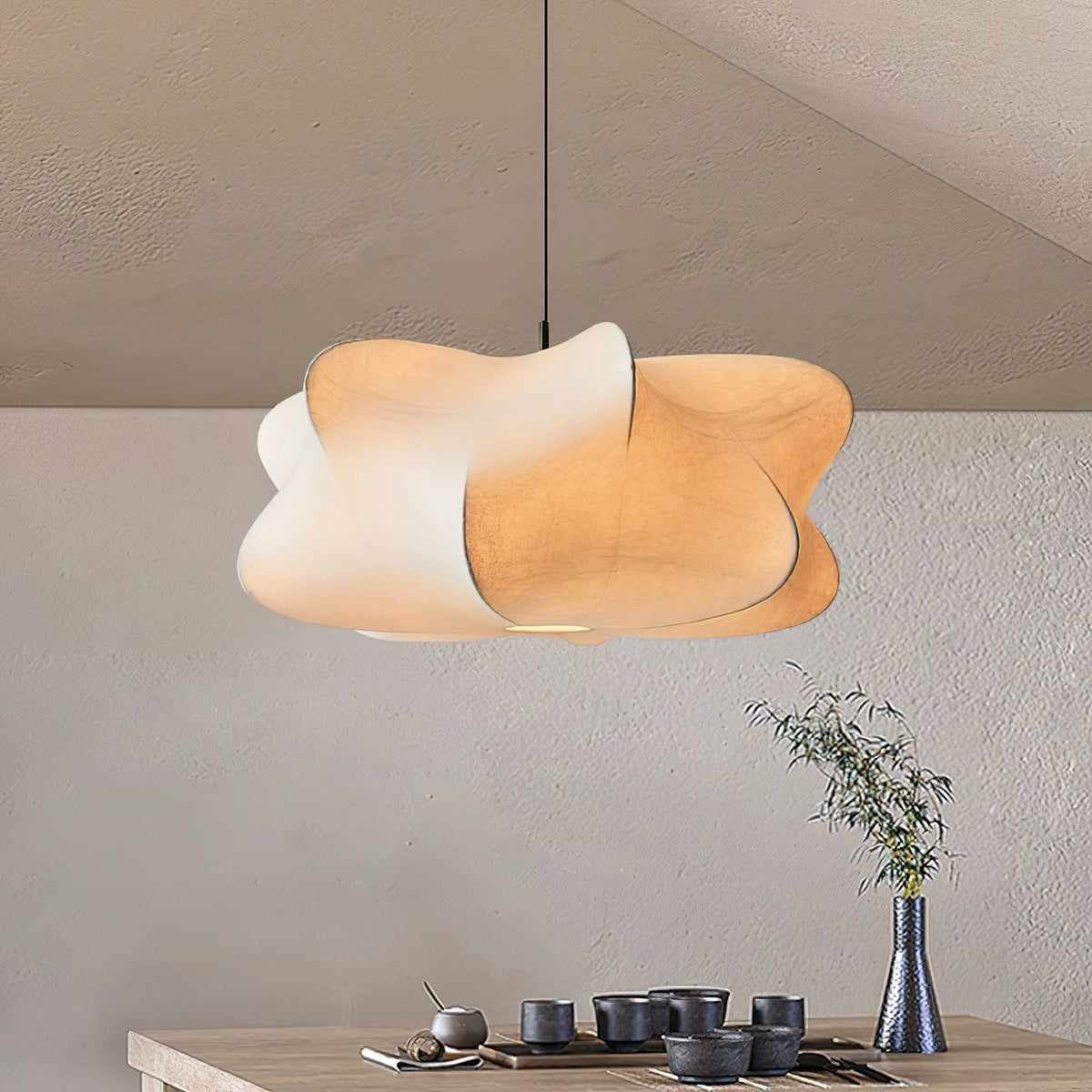 Beldenara Mulberry Silk Pendant Light-Moonnatur