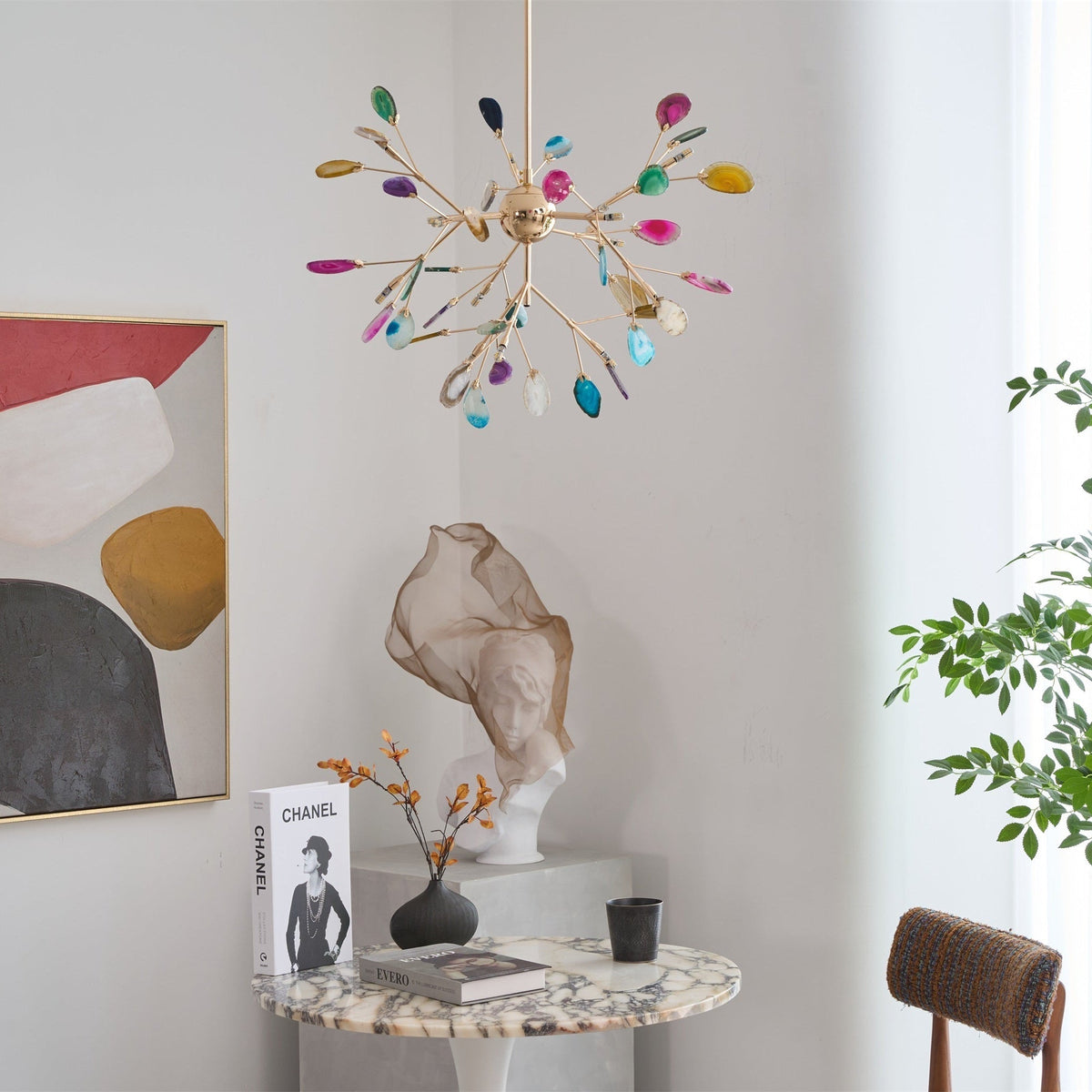 Dunselholm Agate Chandelier-Moonnatur