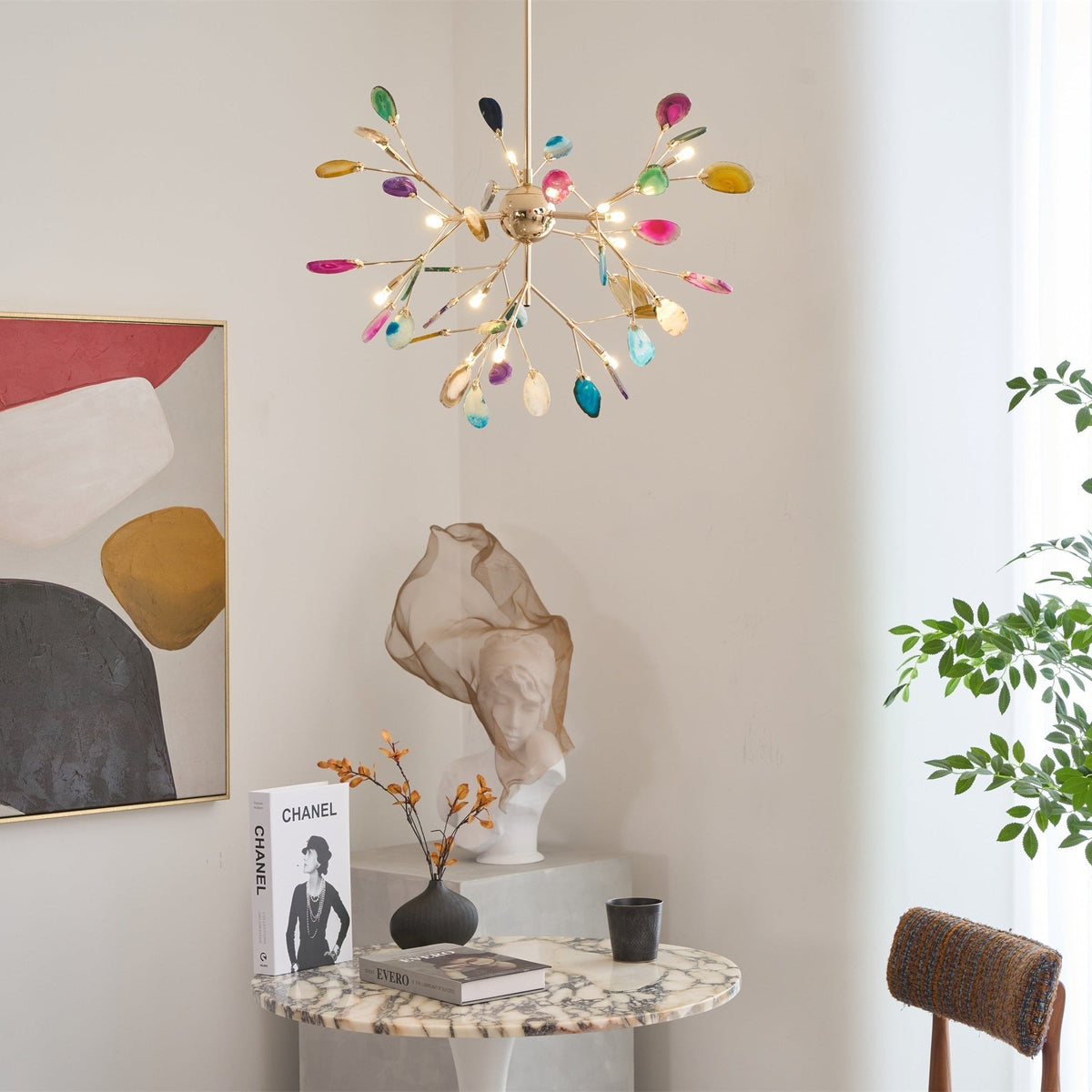 Dunselholm Agate Chandelier-Moonnatur