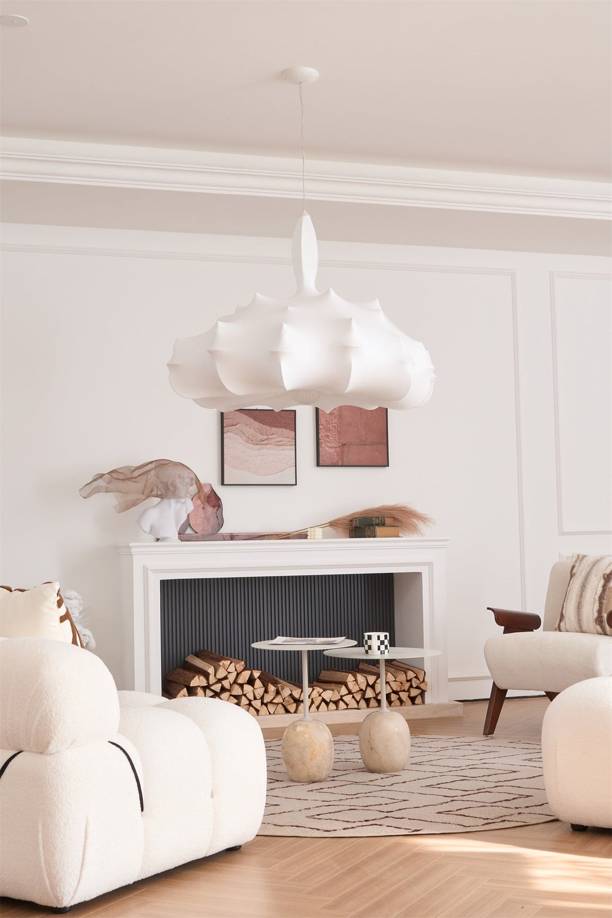 Avonenna Cocoon Silk Pendant Light-Moonnatur