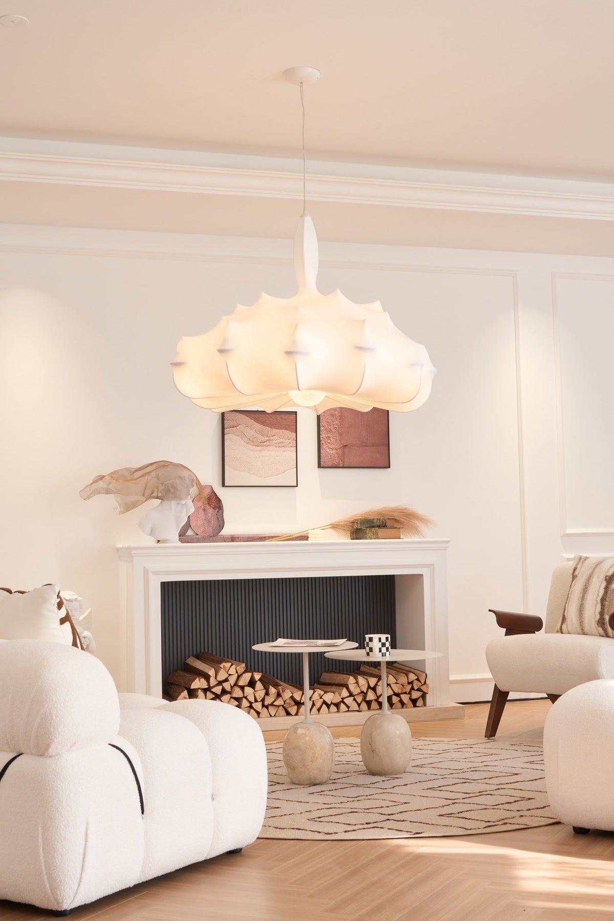 Avonenna Cocoon Silk Pendant Light-Moonnatur