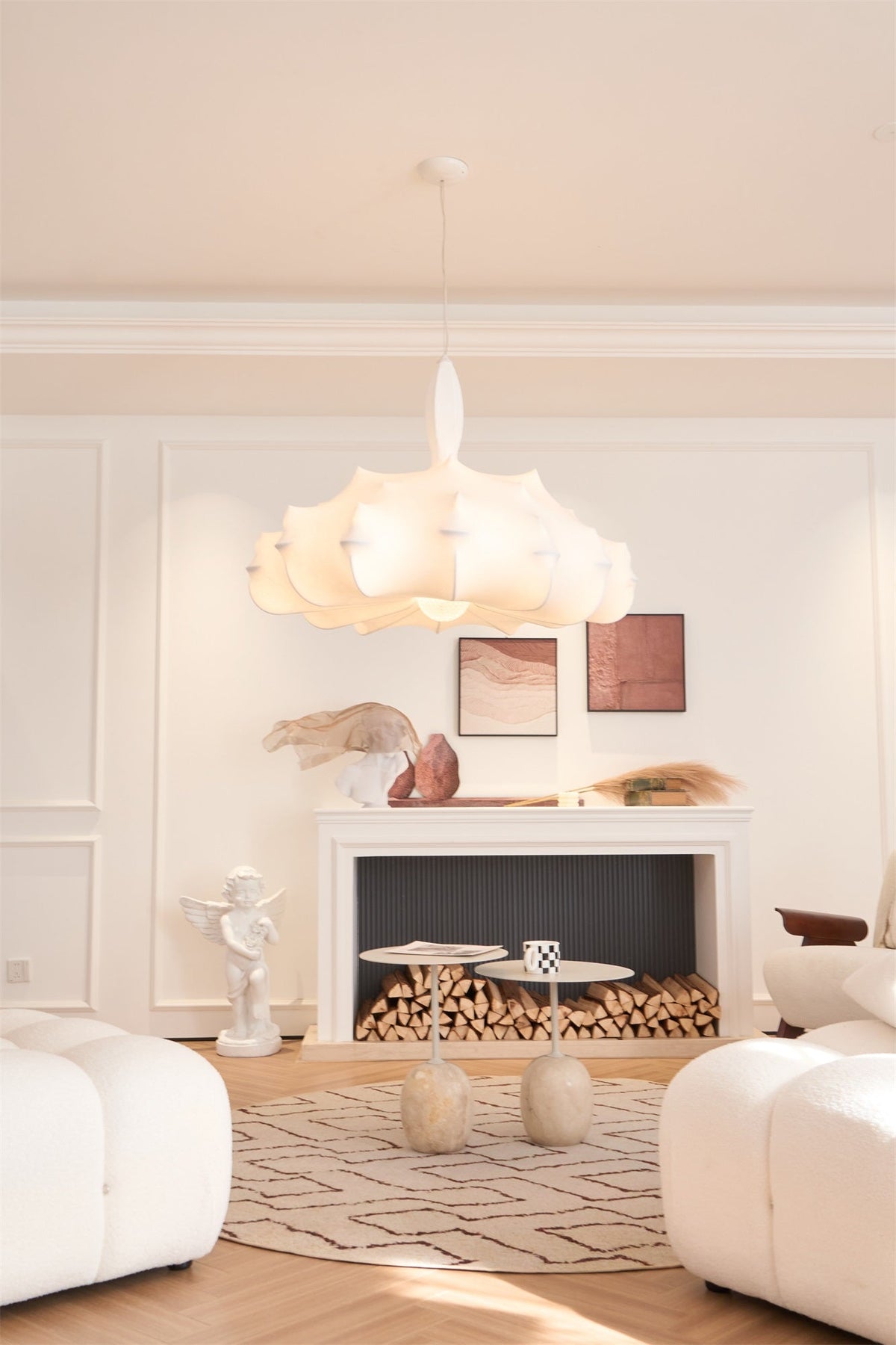 Avonenna Cocoon Silk Pendant Light-Moonnatur
