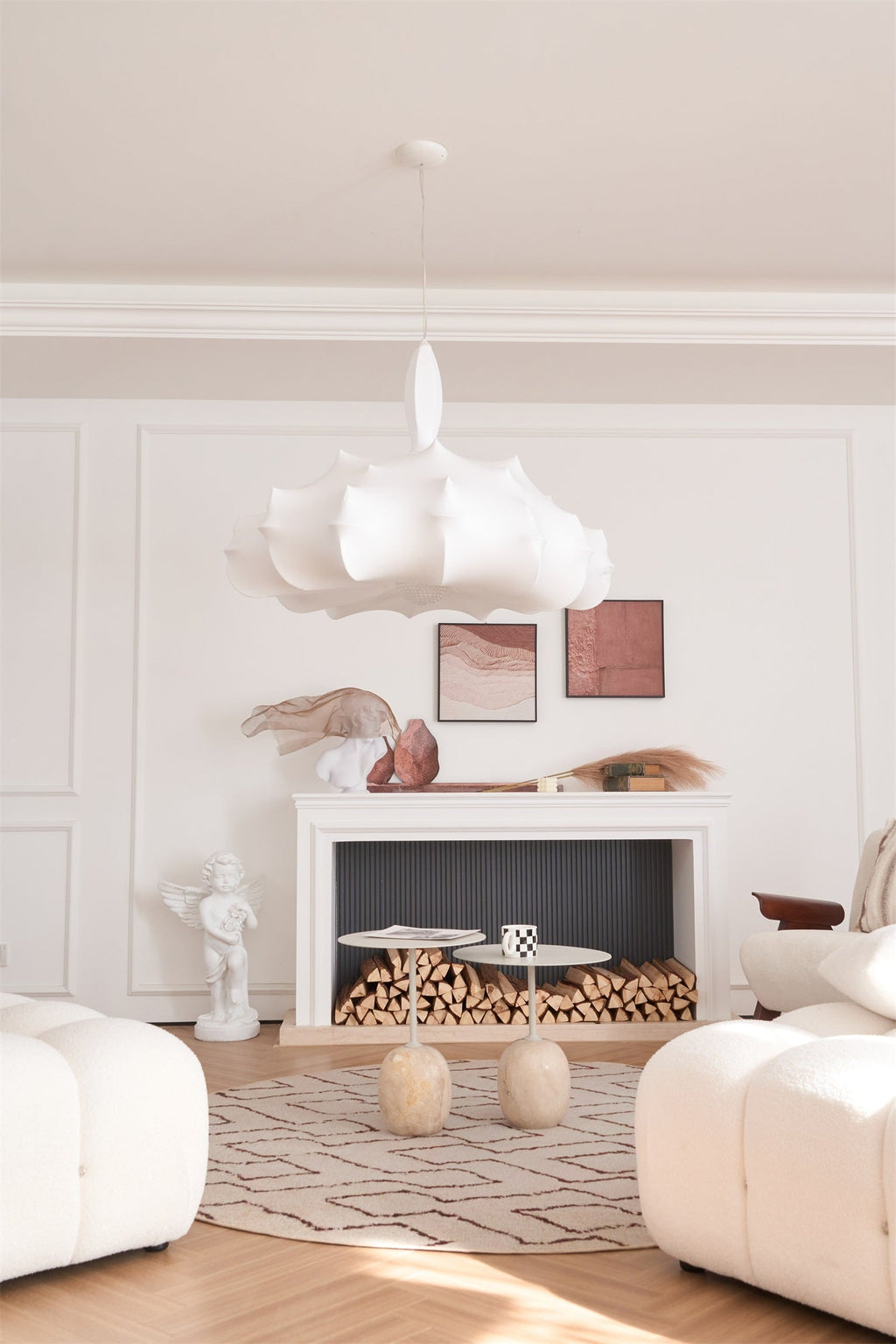 Avonenna Cocoon Silk Pendant Light-Moonnatur