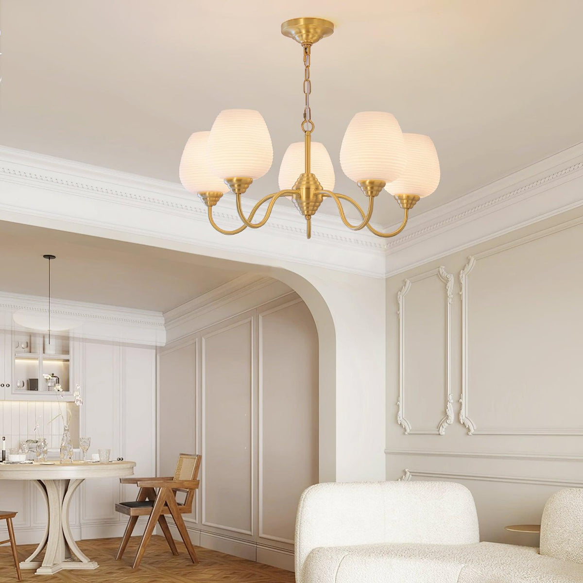 Lyrenena Glass Chandelier-Moonnatur