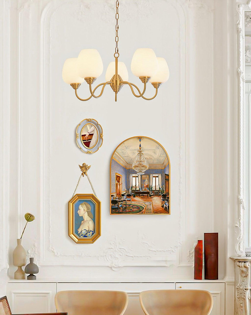Lyrenena Glass Chandelier-Moonnatur
