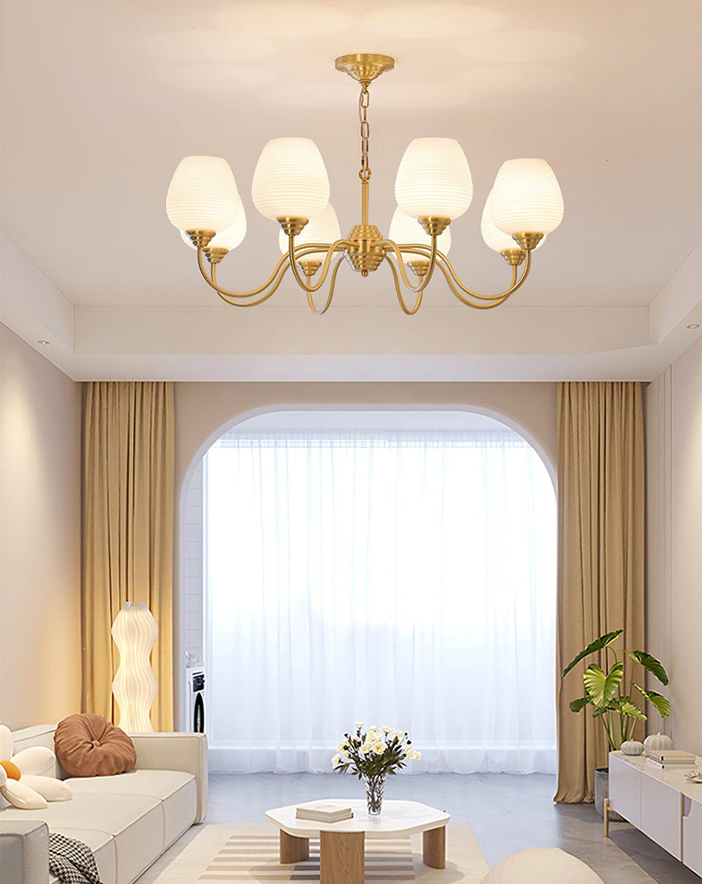 Lyrenena Glass Chandelier-Moonnatur