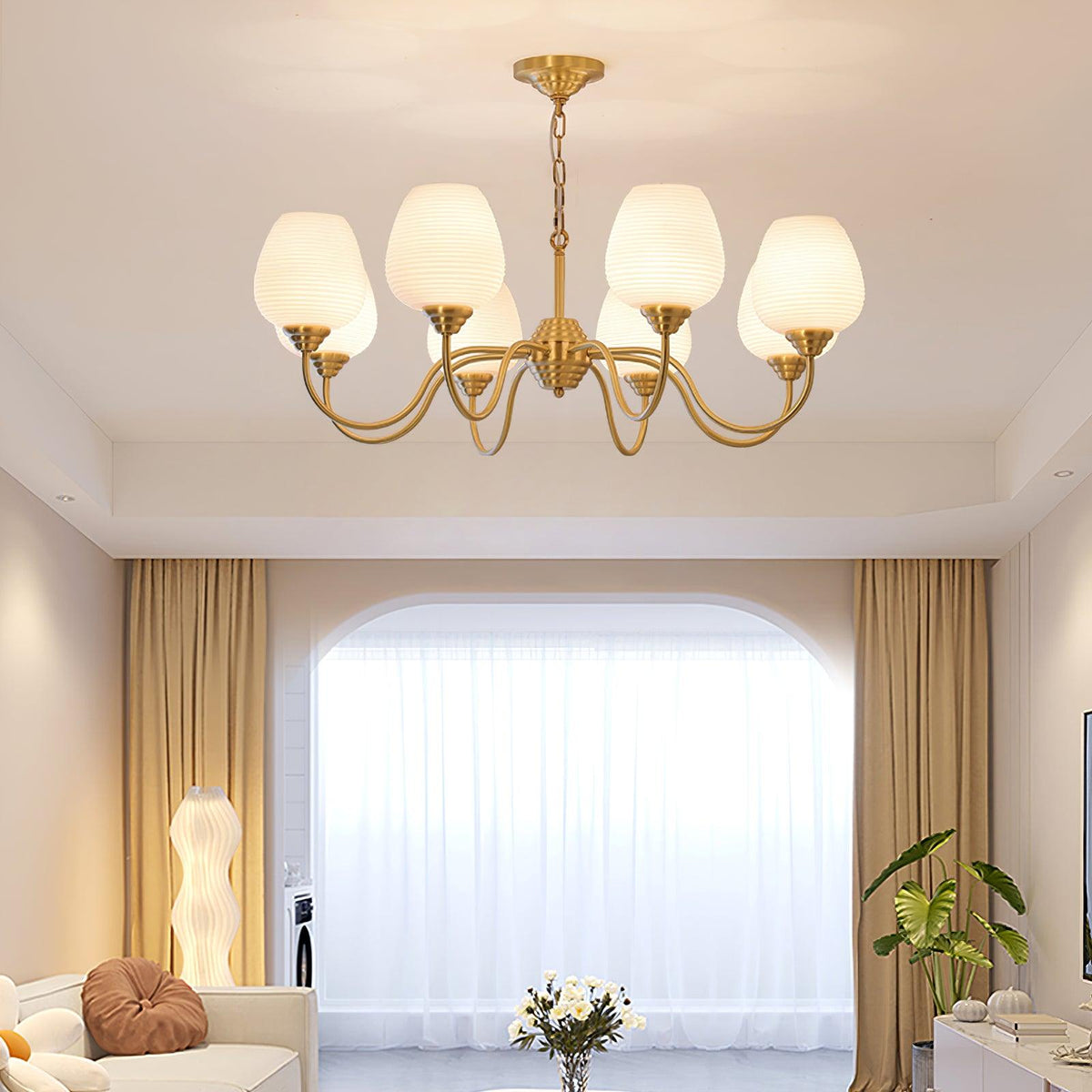 Lyrenena Glass Chandelier-Moonnatur