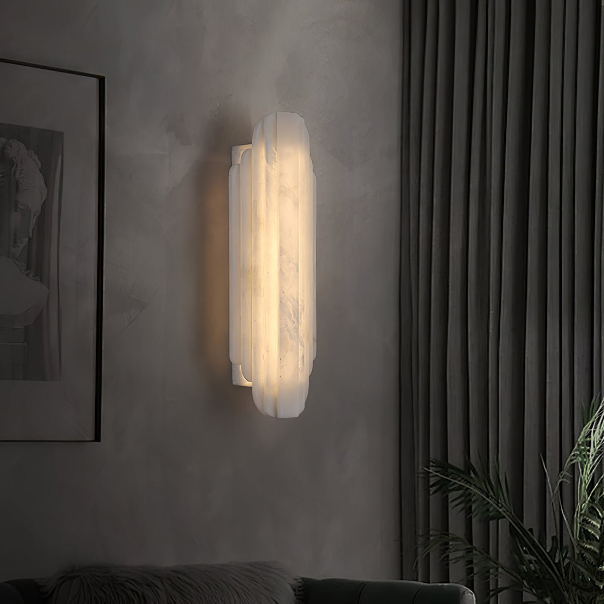 Tildenevia Alabaster Wall Light-Moonnatur