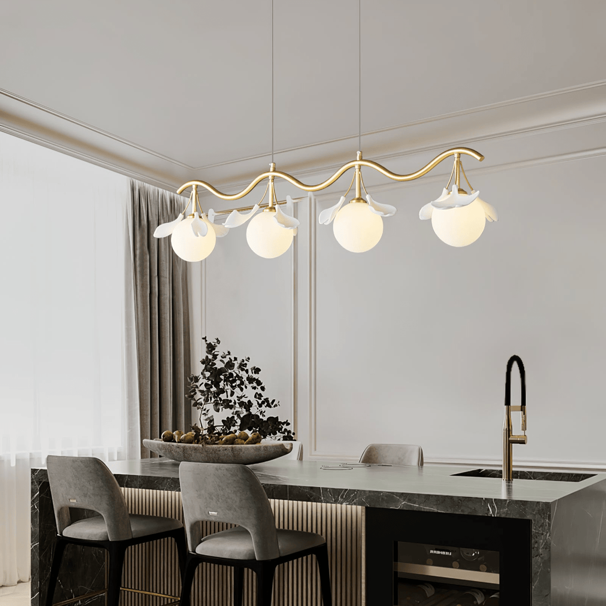 Galeniel Ceramic Chandelier-Moonnatur