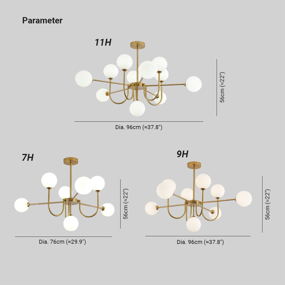 Laderenna Glass Chandelier-Moonnatur