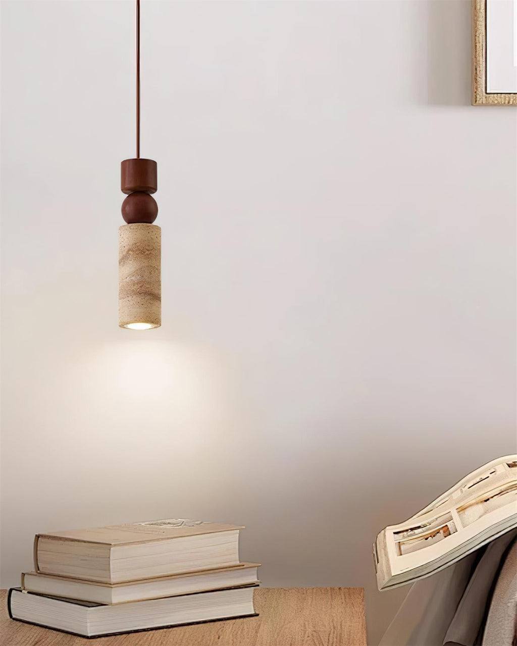 Norreloria Travertine Pendant Light-Moonnatur