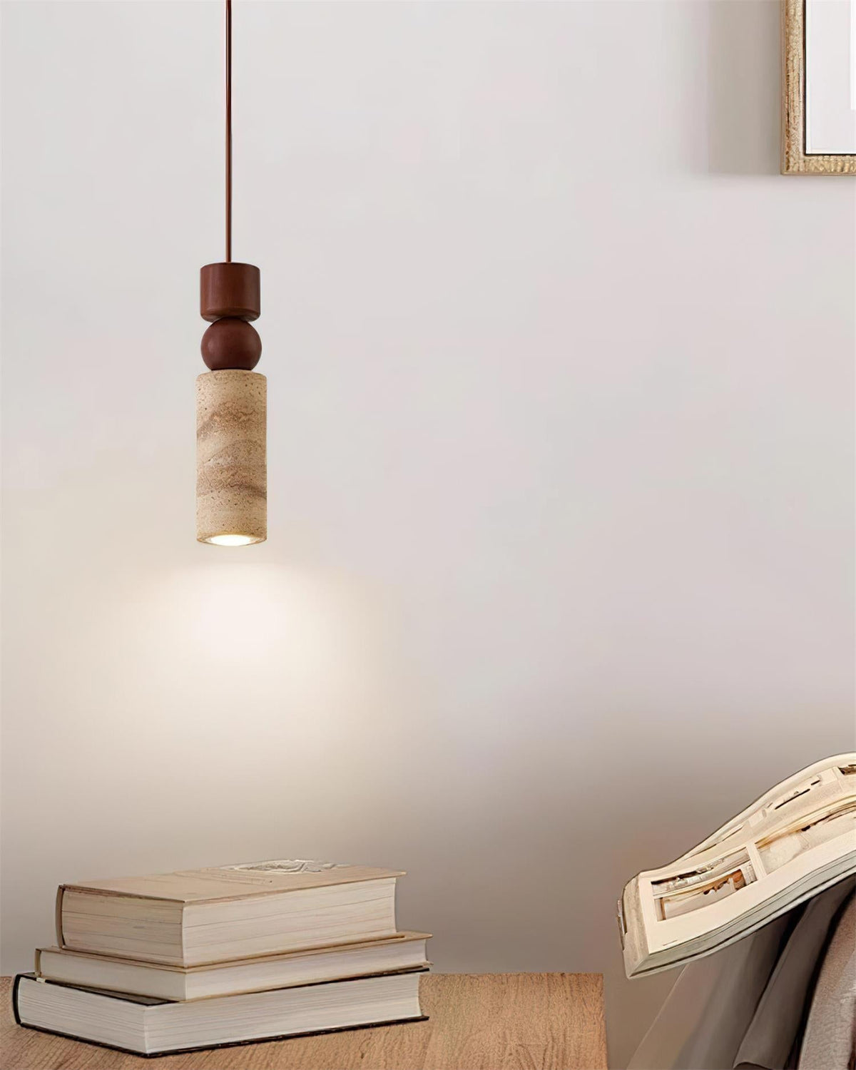 Norreloria Travertine Pendant Light-Moonnatur