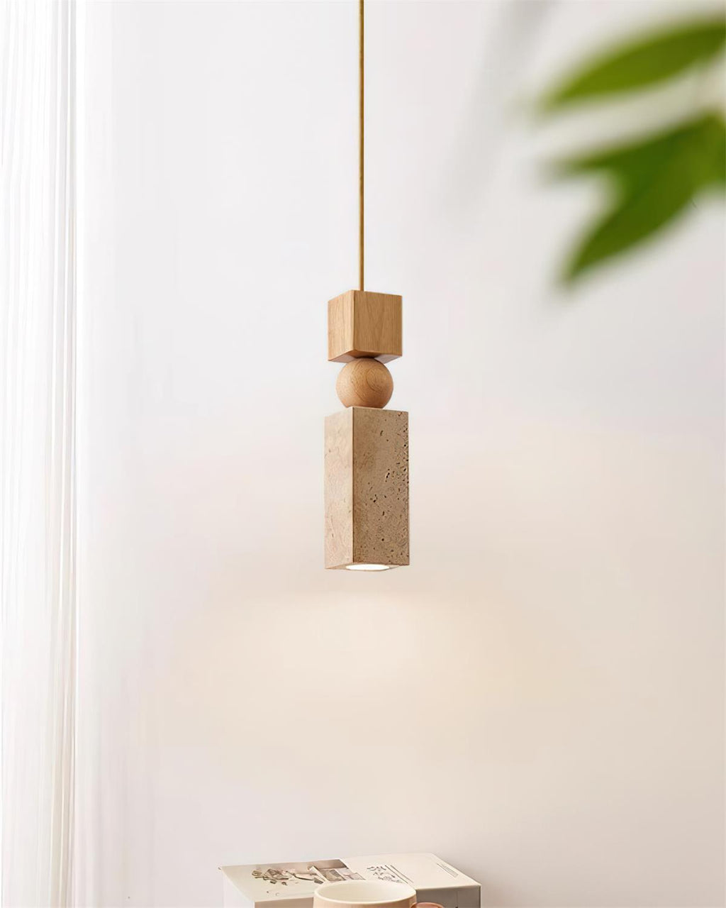 Norreloria Travertine Pendant Light-Moonnatur