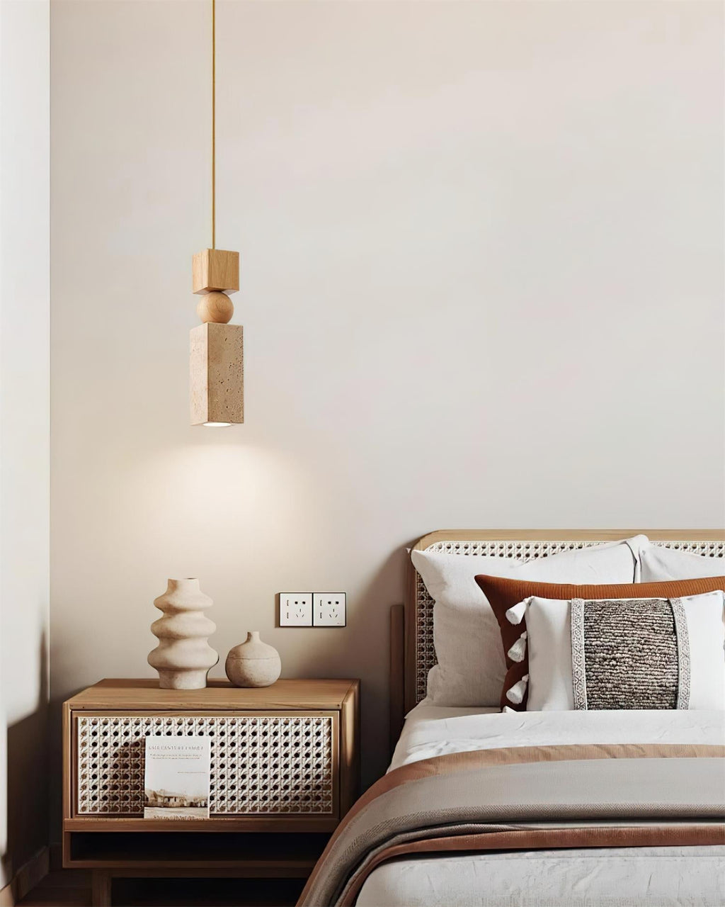 Norreloria Travertine Pendant Light-Moonnatur