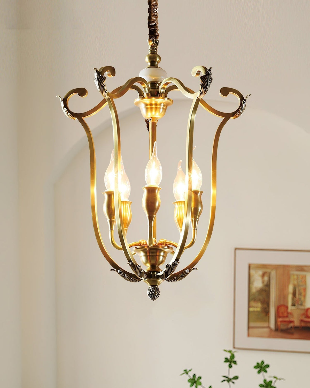 Aldricella Brass Chandelier-Moonnatur