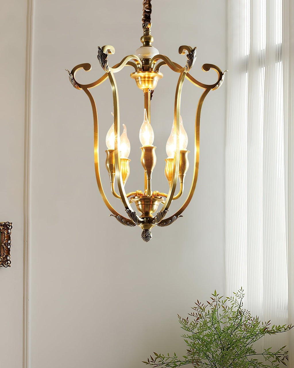 Aldricella Brass Chandelier-Moonnatur