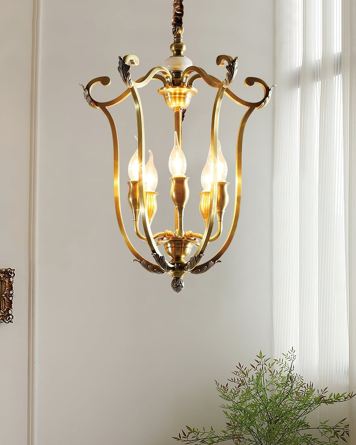 Aldricella Brass Chandelier-Moonnatur