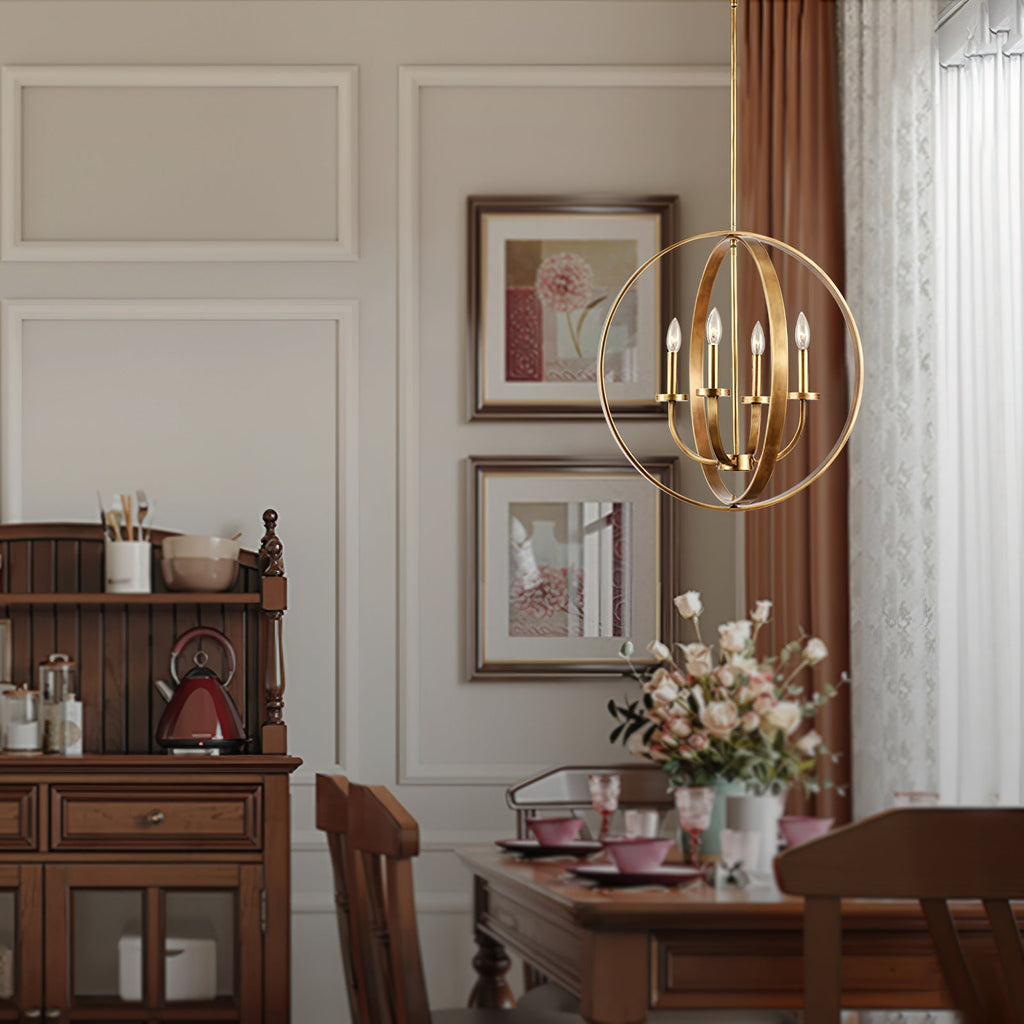 Aldricella Brass Chandelier-Moonnatur