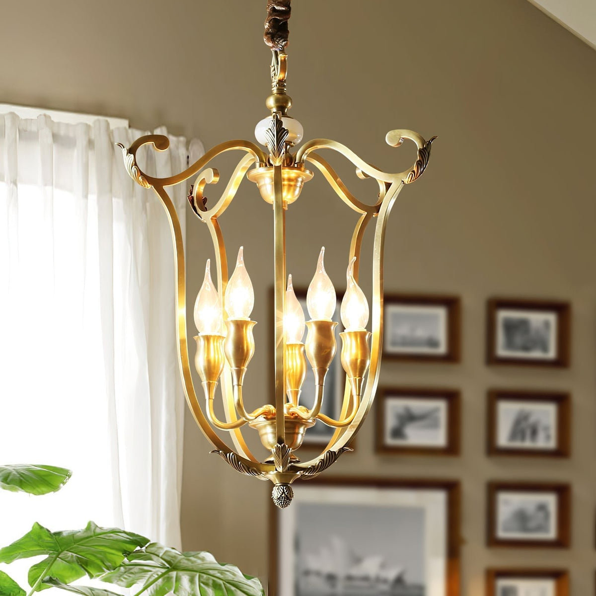 Aldricella Brass Chandelier-Moonnatur