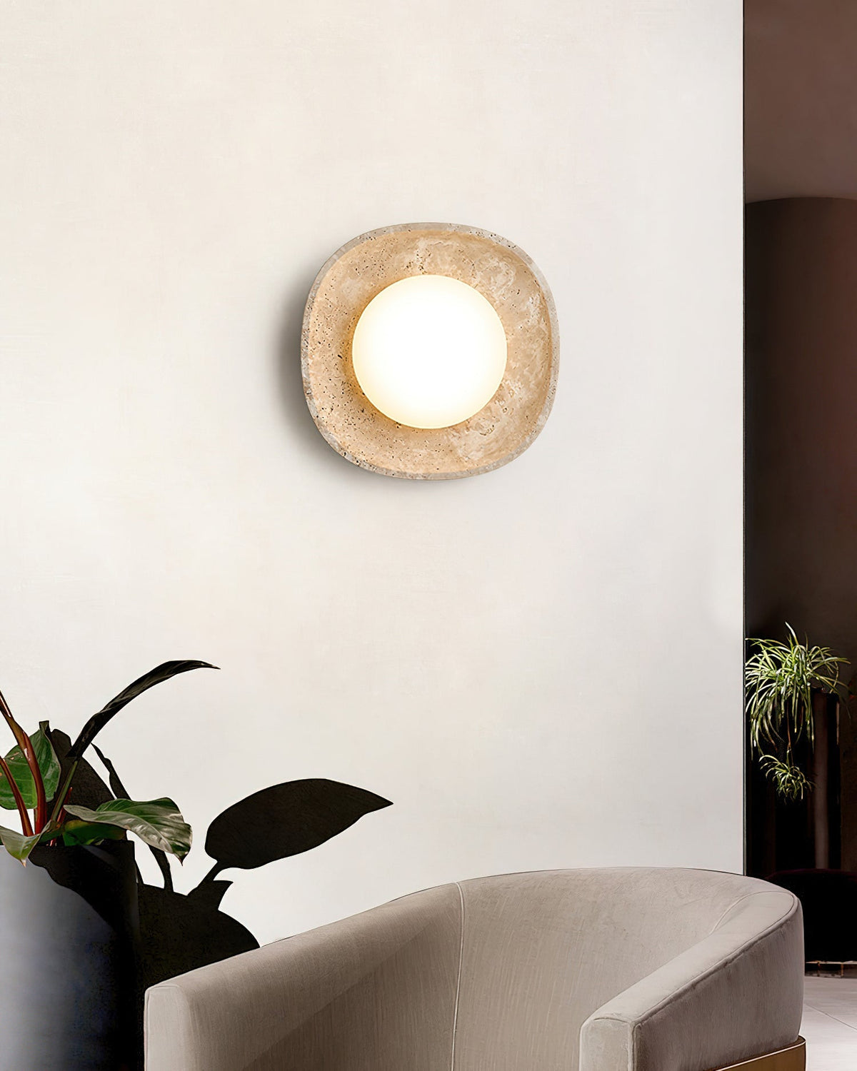 Faldenenora Travertine Wall Light-Moonnatur