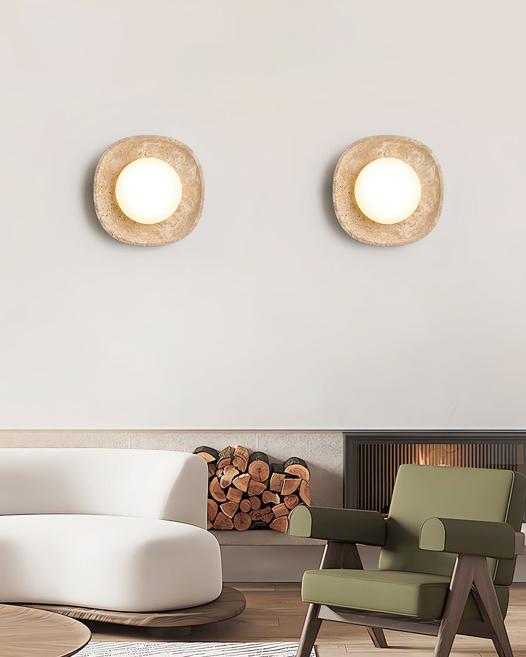 Faldenenora Travertine Wall Light-Moonnatur