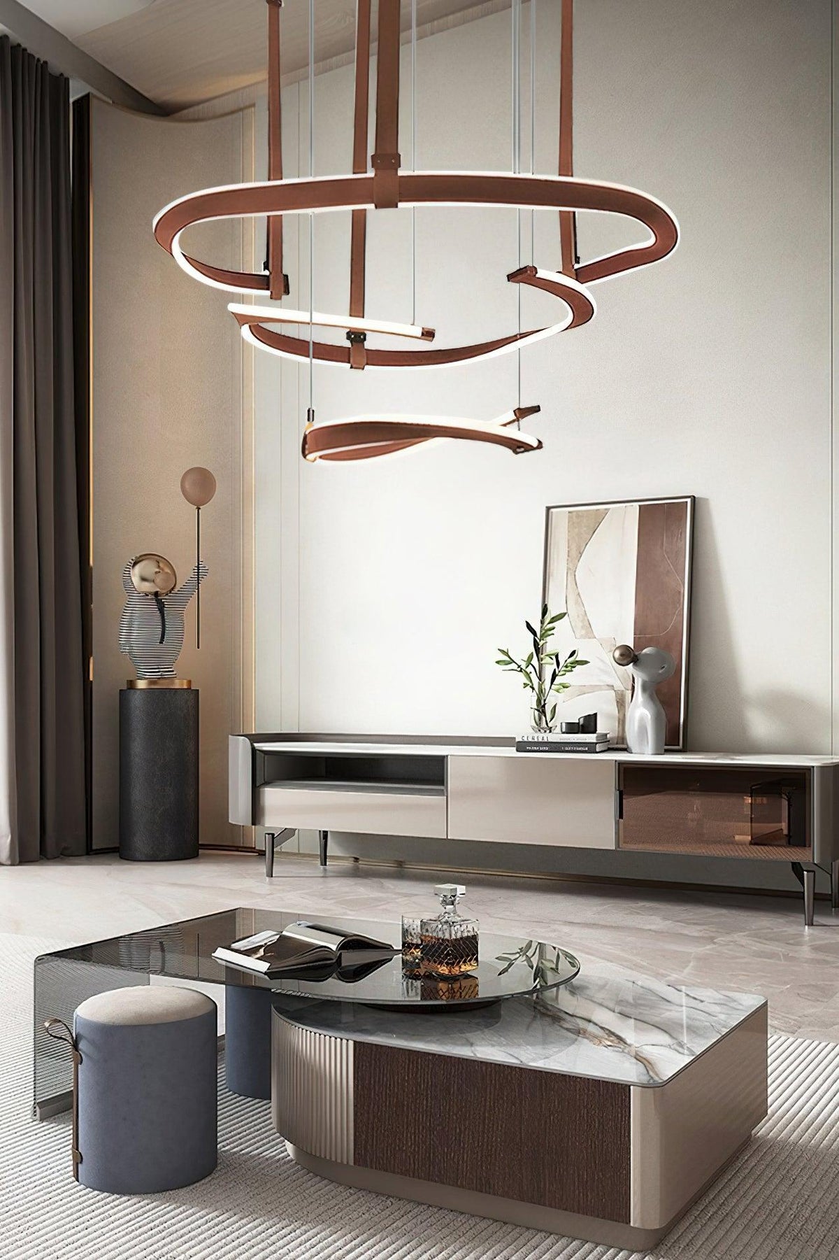 Berelcove Artificial Leather Chandelier-Moonnatur