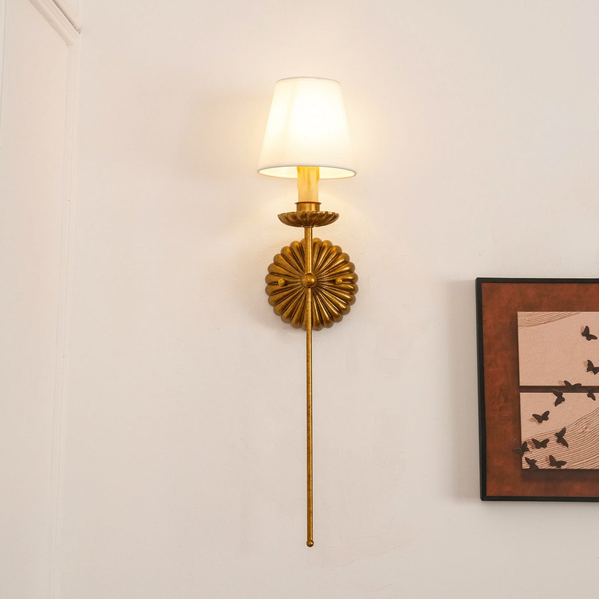 Ashenlynne Fabric Wall Light-Moonnatur