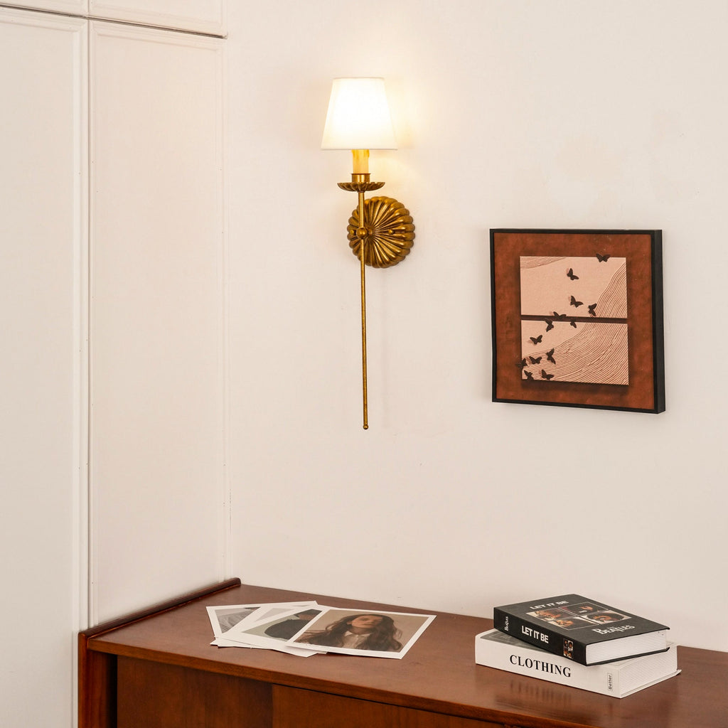 Ashenlynne Fabric Wall Light-Moonnatur