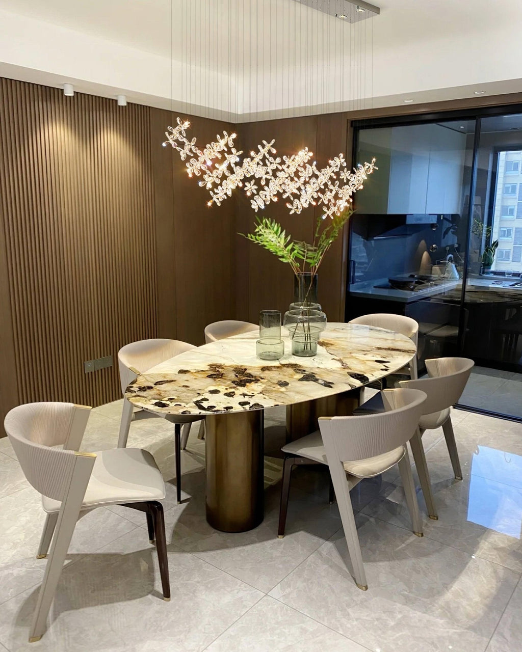 Qamora Crystal Chandelier-Moonnatur
