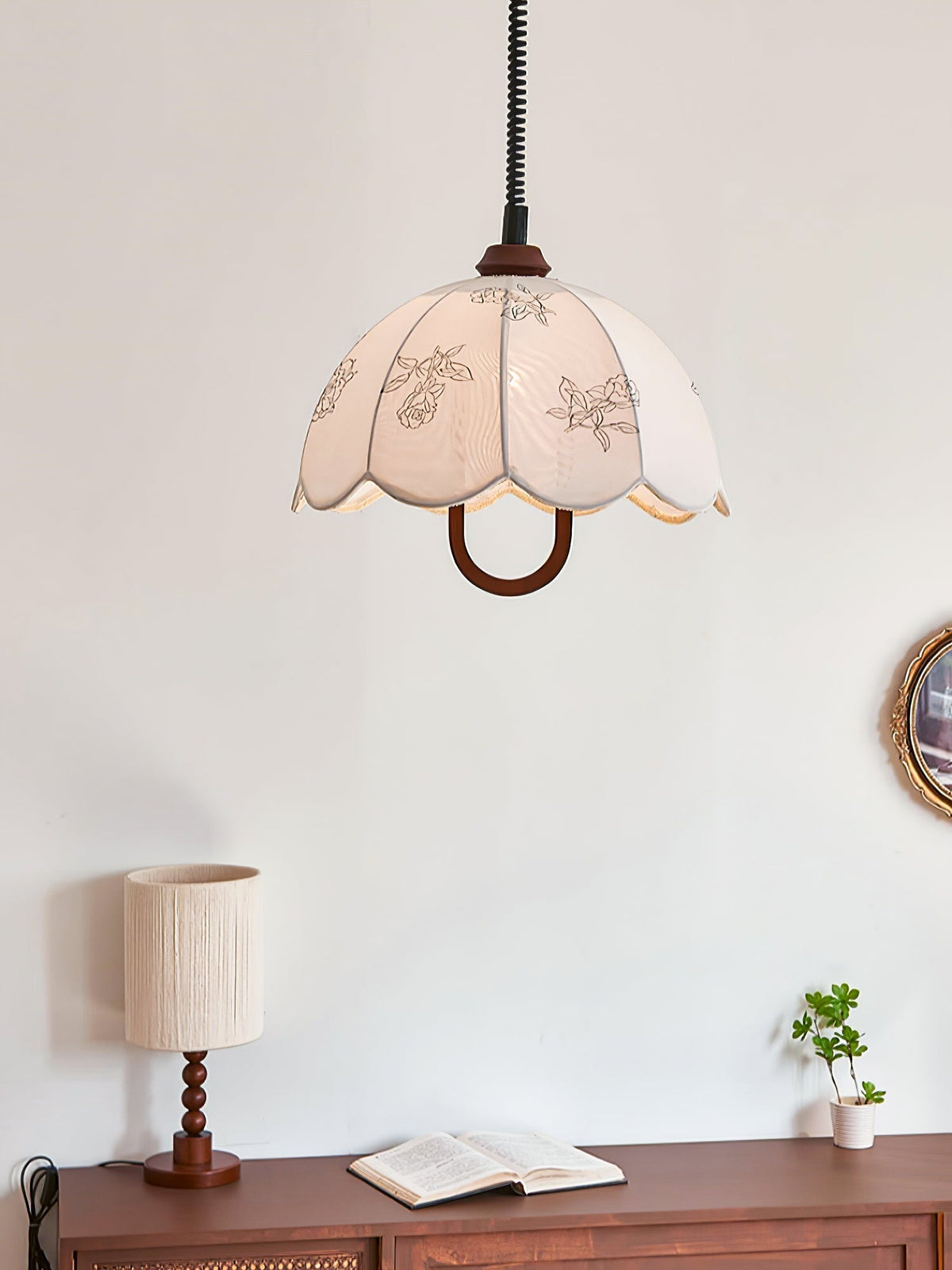 Talenia Fabric Pendant Light-Moonnatur