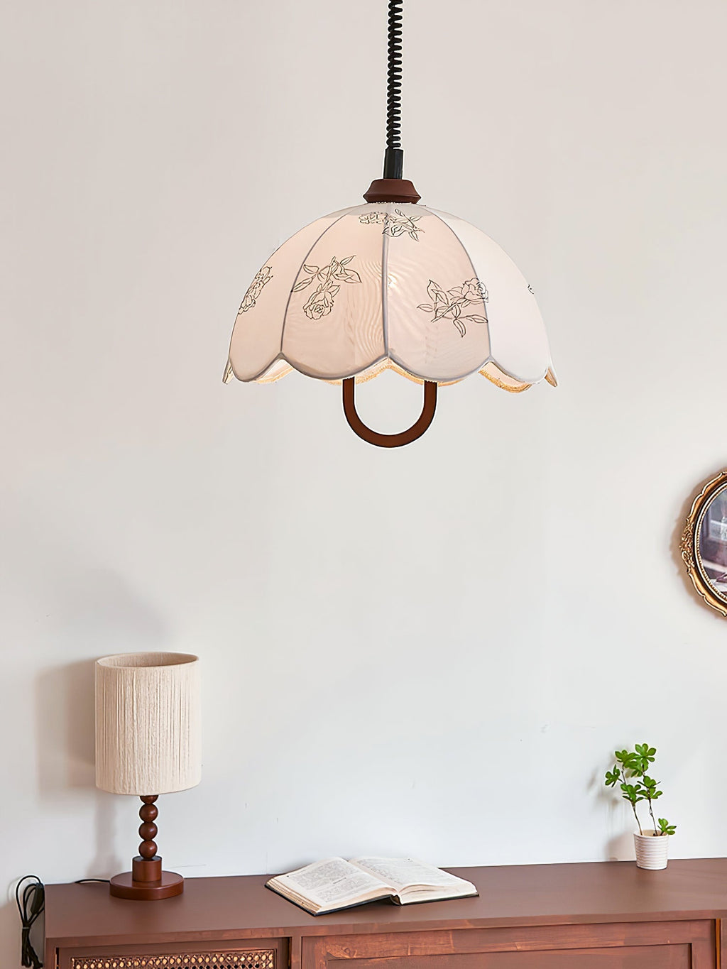 Talenia Fabric Pendant Light-Moonnatur