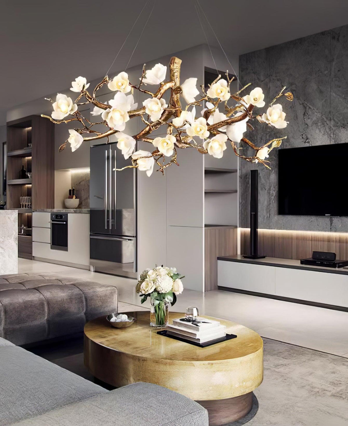 Eshara Ceramic Chandelier-Moonnatur
