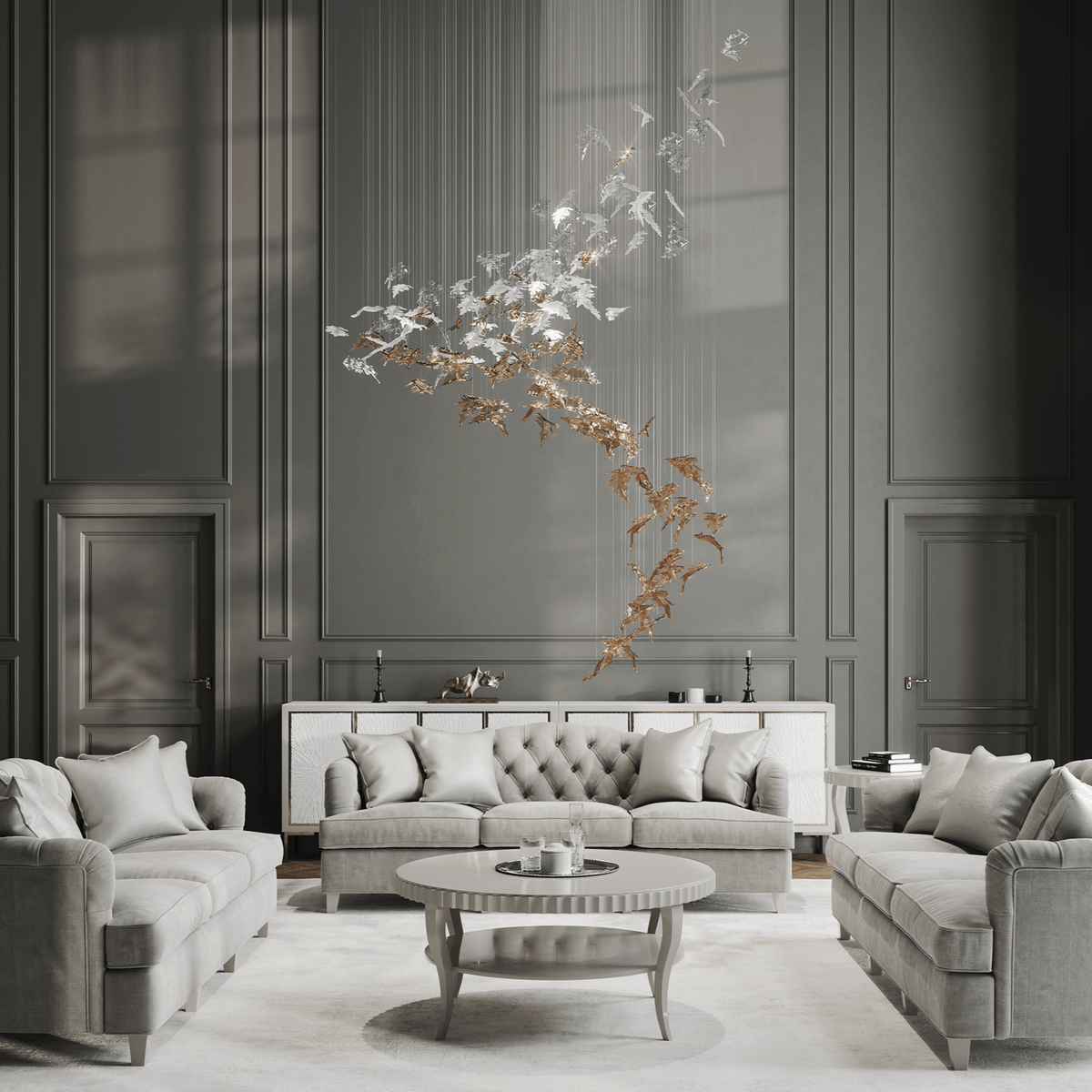 Tinora Glass Chandelier-Moonnatur