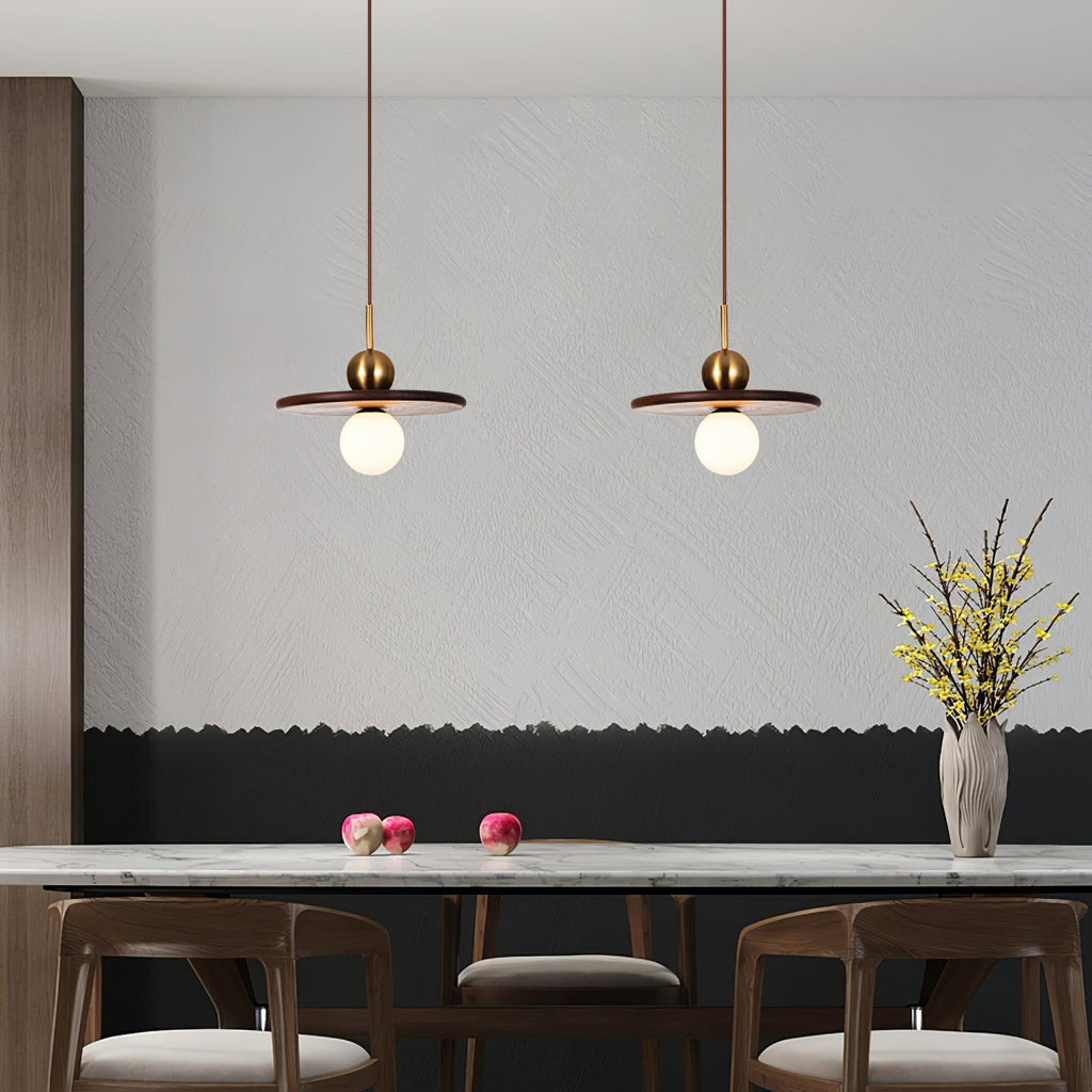 Lorreneth Walnut Wood Pendant Light-Moonnatur