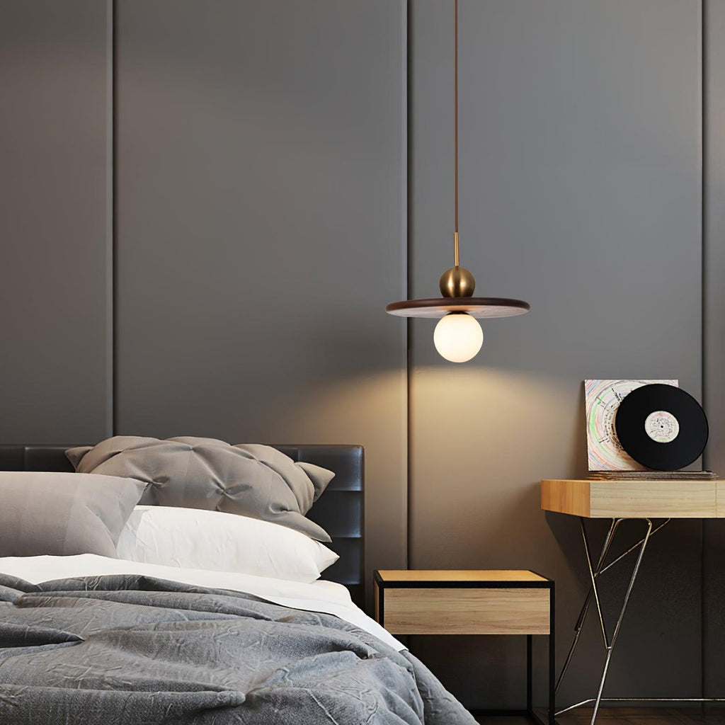 Lorreneth Walnut Wood Pendant Light-Moonnatur