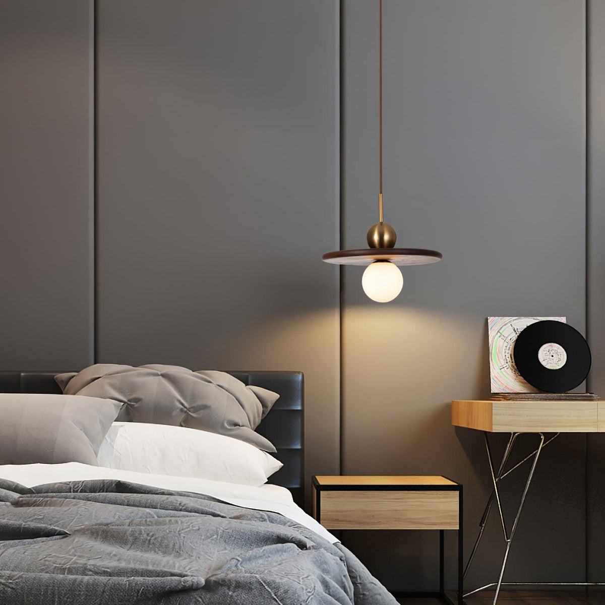 Lorreneth Walnut Wood Pendant Light-Moonnatur