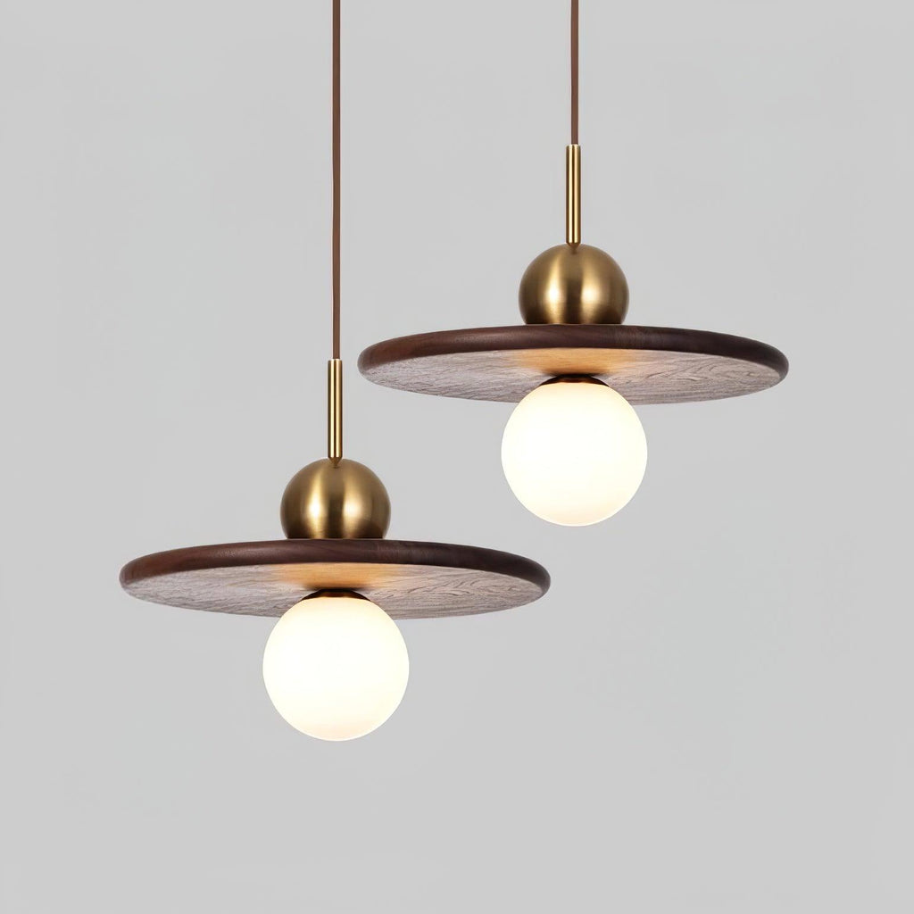 Lorreneth Walnut Wood Pendant Light-Moonnatur