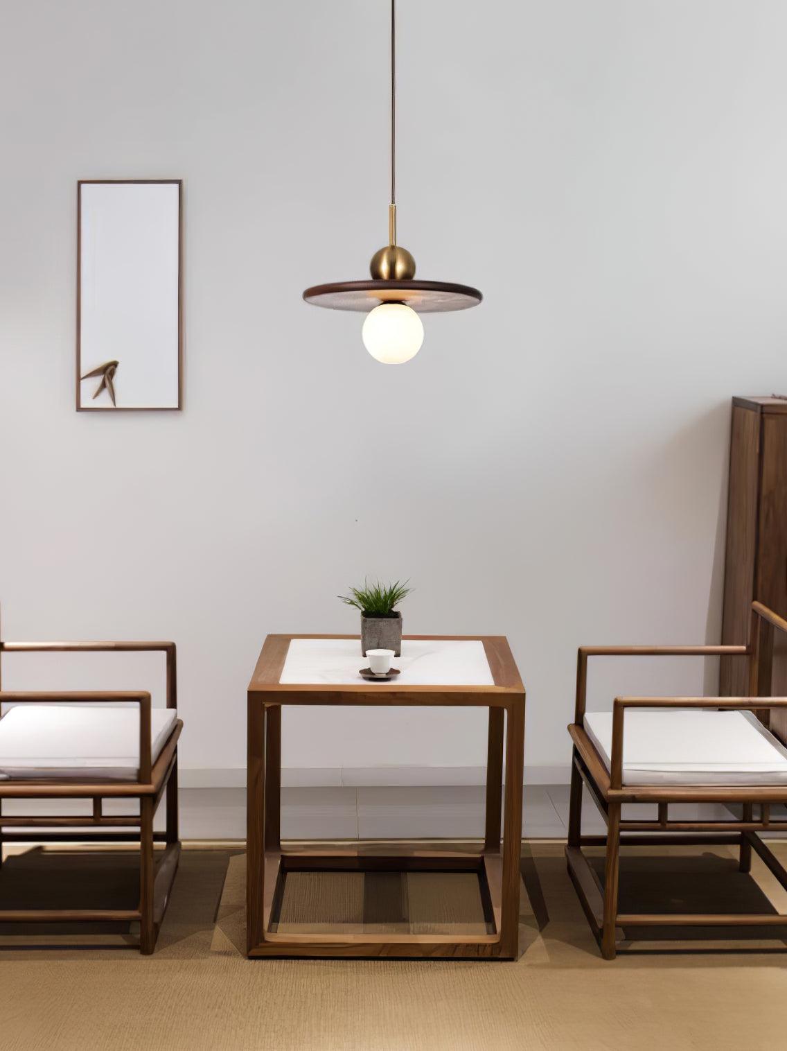 Lorreneth Walnut Wood Pendant Light-Moonnatur
